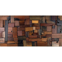 Panneau de mur matériel de décoration de mur inégale de mosaïque en bois